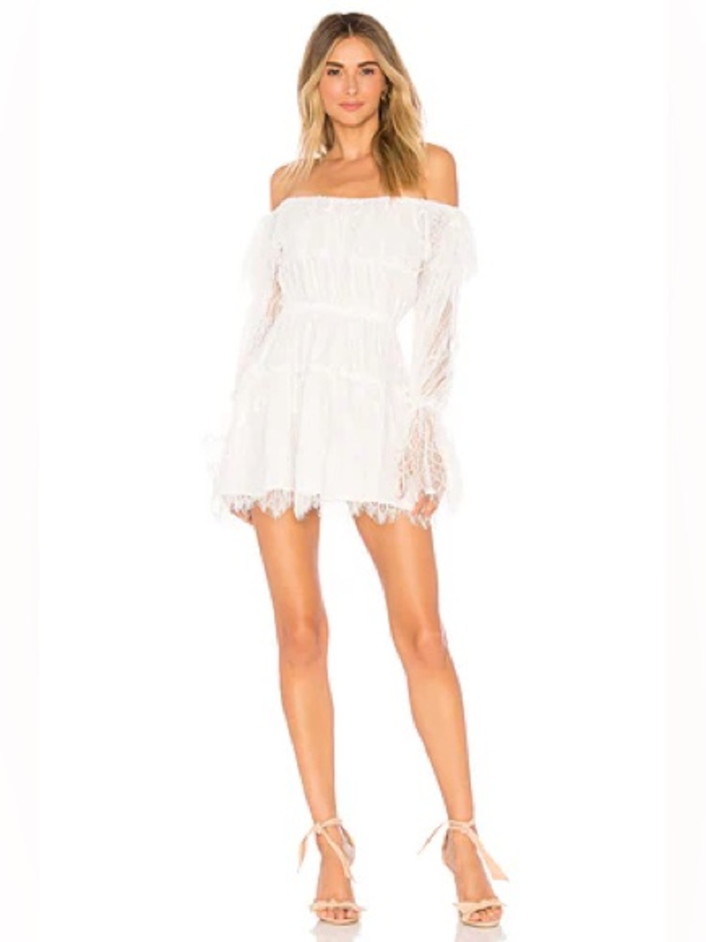 ❤️ MAJORELLE Green Tea Mini Ivory Lace Dress - Picture 6 of 6